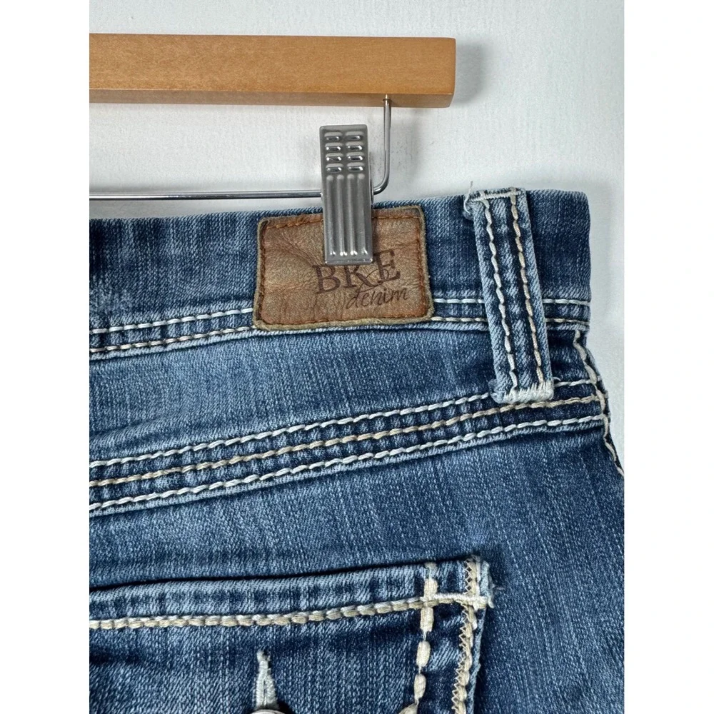 Western BKE Culture Womens 31L Bootcut Jeans Blue Thick‎ Stitch Flap Pocket